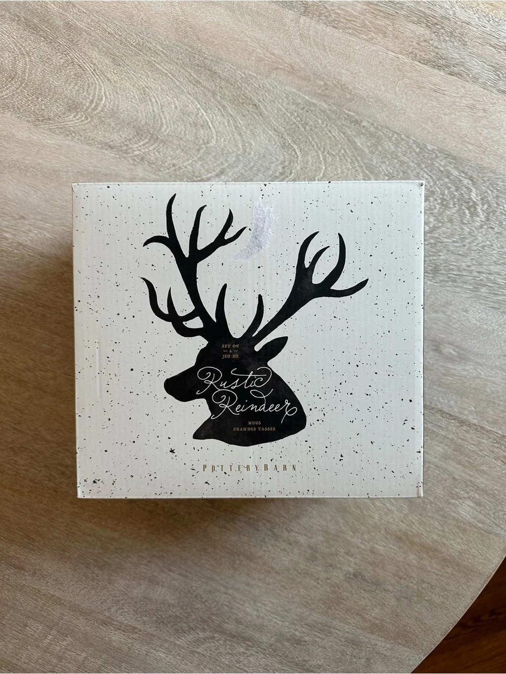 Pottery Barn Rustic Reindeer Mugs Set of 4 – New in Package